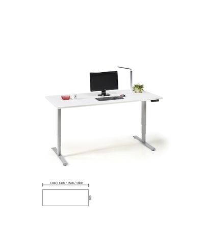 Electric table Economy Flex 2-legged straight 1800 x 800 mm white