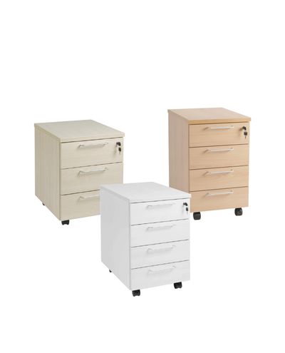 Drawer with wheels Classic, 4 pcs, white