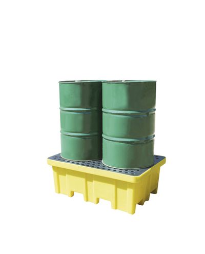 Drainage basin for 2 barrels, polyethylene