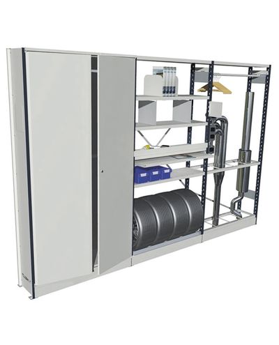 Small shelving unit 4 sections 410 x 4055 x 2020 mm Small shelving unit 4 sections 410 x 4055 x 2020 mm