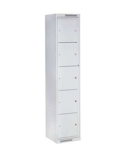 Locker with 5 doors L x W x H 380 x 400 x 1820 mm